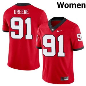 #91 Women Georgia Bulldogs Justin Greene Red NCAA Jersey 823715-724