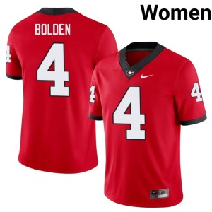 #4 Football KJ Bolden Red Women's Bulldog Nation Jerseys 838829-404