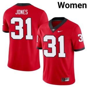 #31 Kyron Jones Women's Dawgs Red Embroidery Jersey 782932-762