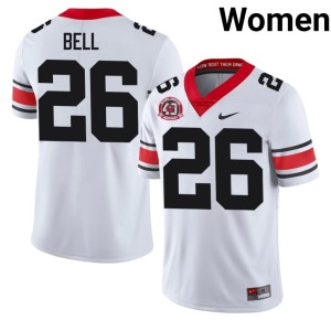 #26 White 1980 National Champions 40th Anniversary University of Georgia Official Womens Micah Bell Jerseys 190095-669