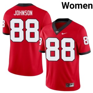 #88 Red High School University of Georgia Bulldogs Womens Nasir Johnson Jerseys 375436-858