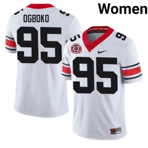 #95 1980 National Champions 40th Anniversary Nnamdi Ogboko College Women's White Bulldog Nation Jerseys 453573-124