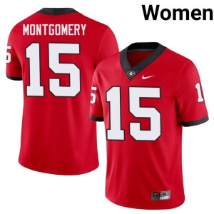#15 Womens Ryan Montgomery University of Georgia Red Game Jersey 950518-248