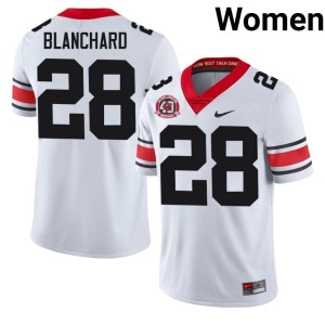 #28 Walter Blanchard Replica Go Dawgs Women's 1980 National Champions 40th Anniversary White Jerseys 834375-248