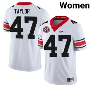#47 Women Will Taylor 1980 National Champions 40th Anniversary Dawgs Game White Jerseys 308282-136