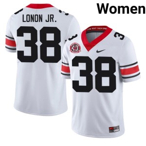 #38 Womens White 1980 National Champions 40th Anniversary University of Georgia Bulldogs Alumni AJ Lonon Jr. Jerseys 593649-614