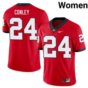 #24 Red Womens UGA Bulldogs Braylon Conley Football Jersey 967747-560