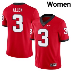 #3 University of Georgia Women Red University CJ Allen Jersey 956232-373