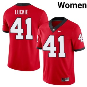 #41 Embroidery Red Carter Luckie University of Georgia Women's Jerseys 286381-351