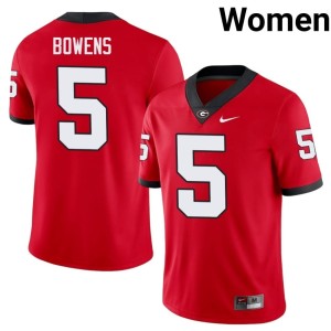 #5 Womens Red UGA Bulldogs Chauncey Bowens University Jersey 556422-673