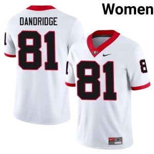 #81 Stitched Women's Craig Dandridge White Go Dawgs Jerseys 784254-263