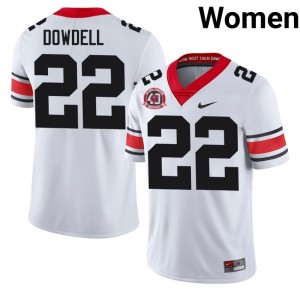 #22 Official 1980 National Champions 40th Anniversary White Dante Dowdell University of Georgia Bulldogs Womens Jerseys 597135-534