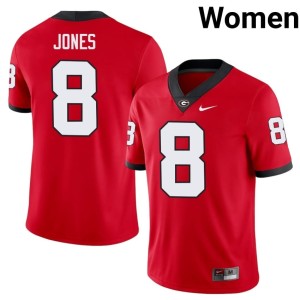 #8 Demello Jones Women's University of Georgia College Red Jersey 859884-697