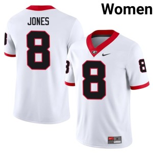#8 Demello Jones Womens Georgia Bulldogs Game White Jerseys 158406-177