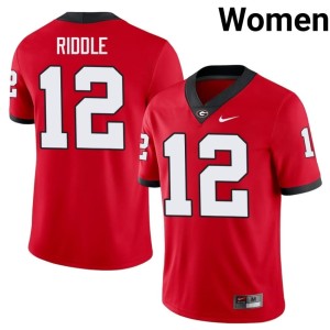 #12 Womens NCAA Damn Good Dawgs Ja'Marley Riddle Red Jerseys 780928-562