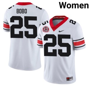 #25 1980 National Champions 40th Anniversary Limited Womens Georgia White Jake Bobo Jerseys 803615-768
