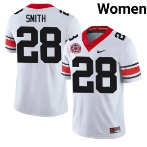 #28 Football Women White 1980 National Champions 40th Anniversary Georgia Bulldogs Jordan Smith Jerseys 305774-291
