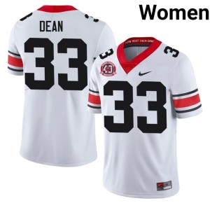 #33 Damn Good Dawgs Embroidery 1980 National Champions 40th Anniversary PJ Dean White Women's Jersey 419890-306