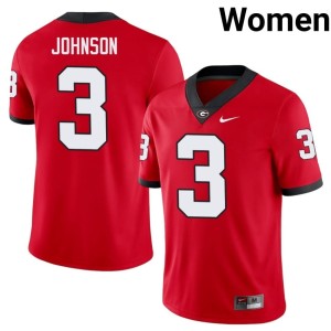 #3 Georgia Red Quintavius Johnson Game Women Jerseys 163552-651