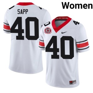 #40 Replica Theron Sapp UGA 1980 National Champions 40th Anniversary Womens White Jerseys 750753-972