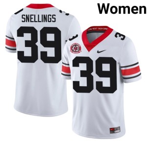 #39 Women's Georgia Bulldogs White 1980 National Champions 40th Anniversary Replica Will Snellings Jersey 260961-671