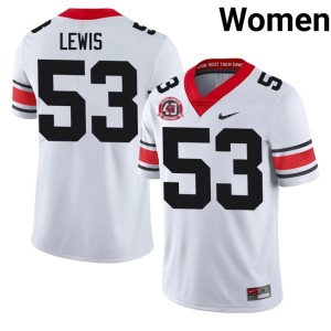 #53 Womens White 1980 National Champions 40th Anniversary Limited University of Georgia Zach Lewis Jerseys 240889-442