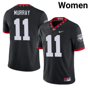 #11 Aaron Murray Limited Womens Mascot 100th Anniversary University of Georgia Bulldogs Black Jersey 185114-739