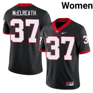 #37 Benjamin McElreath Womens Black University of Georgia Bulldogs College Jersey 908763-184