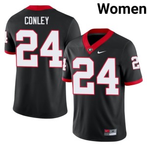 #24 Game Georgia Bulldogs Women's Black Braylon Conley Jerseys 573732-937