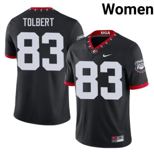 #83 Mascot 100th Anniversary Embroidery Black Women Georgia Bulldogs Brody Tolbert Jersey 245595-994