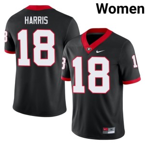#18 Caden Harris Georgia Womens Black Football Jerseys 611348-430