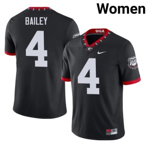 #4 NCAA Dawgs Champ Bailey Women Black Mascot 100th Anniversary Jerseys 700256-677