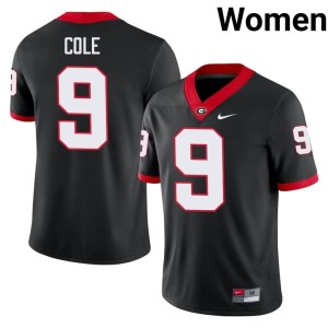 #9 Black Women NCAA Chris Cole Dawgs Jersey 596212-269