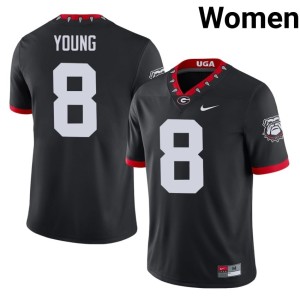 #8 Colbie Young Mascot 100th Anniversary Women Go Dawgs Black High School Jerseys 878191-990