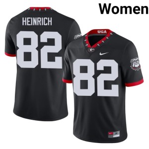 #82 Mascot 100th Anniversary Georgia Black Replica Colton Heinrich Women Jerseys 941033-205