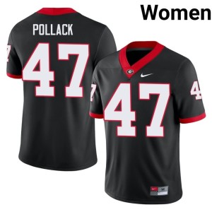#47 Game David Pollack Black Womens UGA Jersey 107787-770