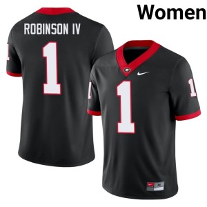 #1 Womens Ellis Robinson IV Black Bulldog Nation High School Jerseys 204368-455