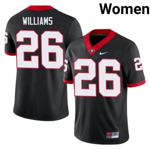 #26 Womens Black UGA Bulldogs Stitched Gentry Williams Jerseys 182567-934