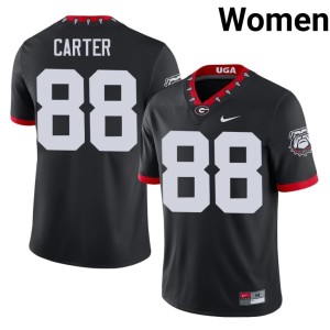 #88 Black Mascot 100th Anniversary Dawgs Football Jalen Carter Women Jerseys 187621-865