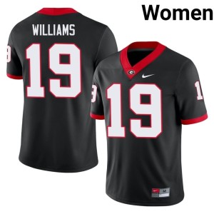 #19 Womens Black University of Georgia High School Justin Williams Jersey 176028-652