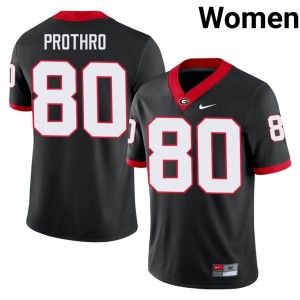 #80 Women's Replica UGA Black Kaiden Prothro Jerseys 471170-769