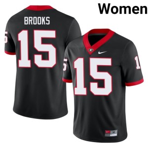 #15 Khamari Brooks Black University of Georgia Bulldogs Game Womens Jersey 318458-251