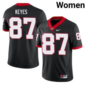#87 Womens Football University of Georgia Bulldogs Lincoln Keyes Black Jersey 219303-121
