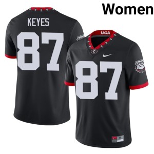 #87 Lincoln Keyes Black UGA Stitched Mascot 100th Anniversary Women Jersey 172032-997