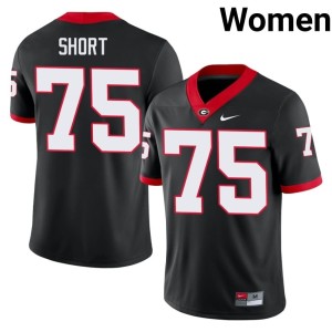 #75 Womens Mason Short University of Georgia Black NCAA Jersey 280092-662