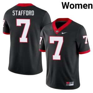 #7 University of Georgia Game Womens Matthew Stafford Black Jersey 670374-377