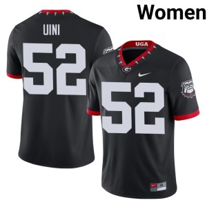 #52 Dawgs Black 2026-27 Mascot 100th Anniversary Womens Michael Uini Jersey 548887-982