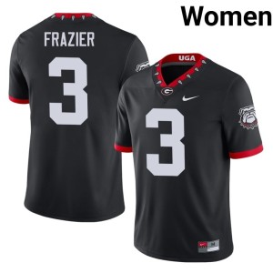 #3 Womens Nate Frazier University Mascot 100th Anniversary Black Go Dawgs Jersey 120153-217