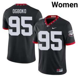 #95 Nnamdi Ogboko Black Bulldog Nation Replica Mascot 100th Anniversary Womens Jerseys 156907-994
