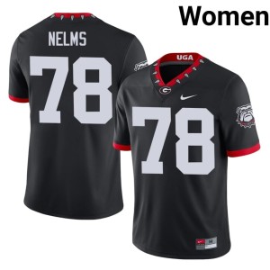 #78 Limited Georgia Black Tate Nelms Mascot 100th Anniversary Women's Jerseys 587222-140